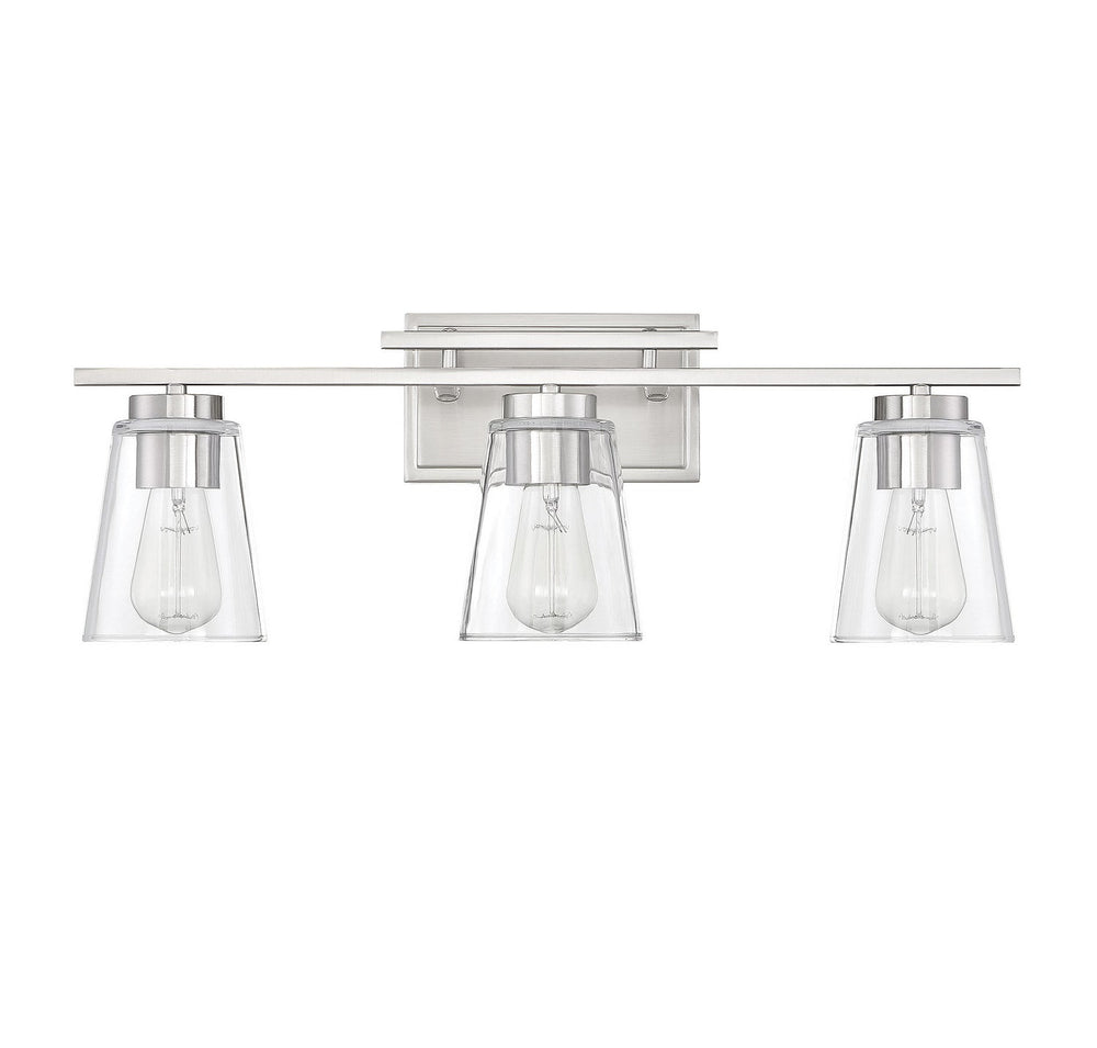 Calhoun Three Light Bathroom Vanity in Satin Nickel Savoy House