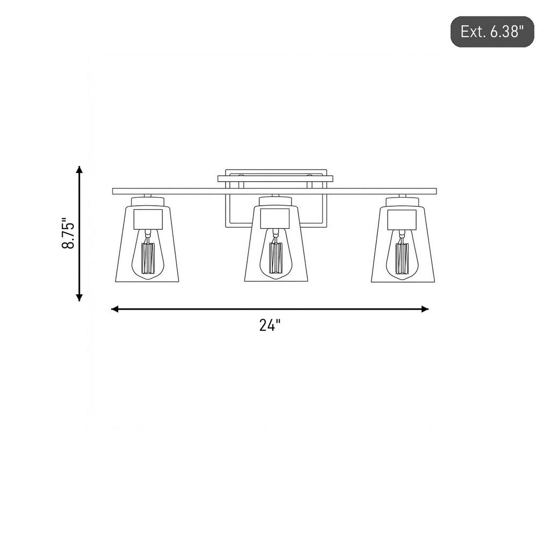 Savoy House - 8-1020-3-SN - Three Light Bathroom Vanity - Calhoun - Satin Nickel