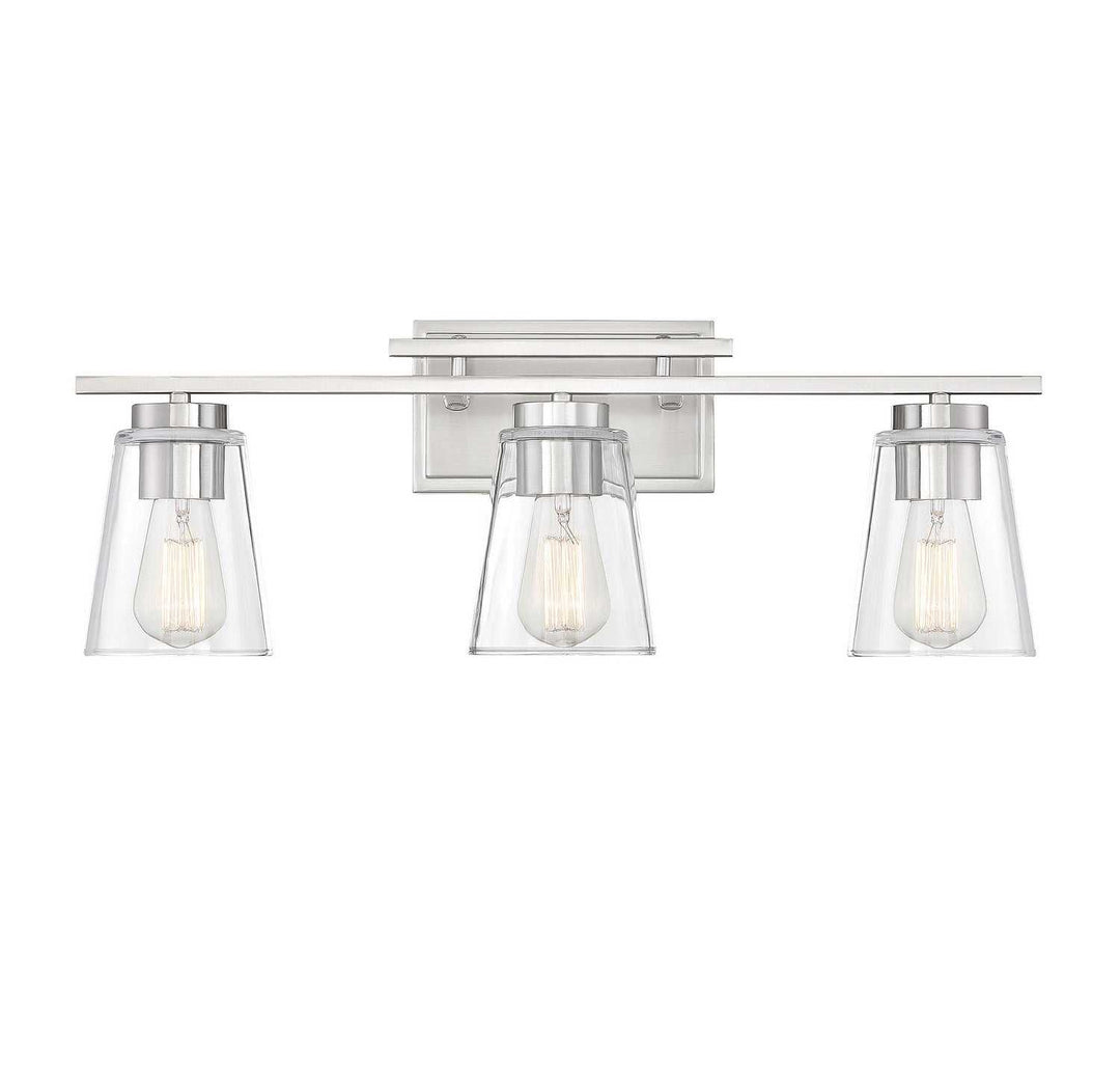Calhoun Three Light Bathroom Vanity in Satin Nickel Savoy House