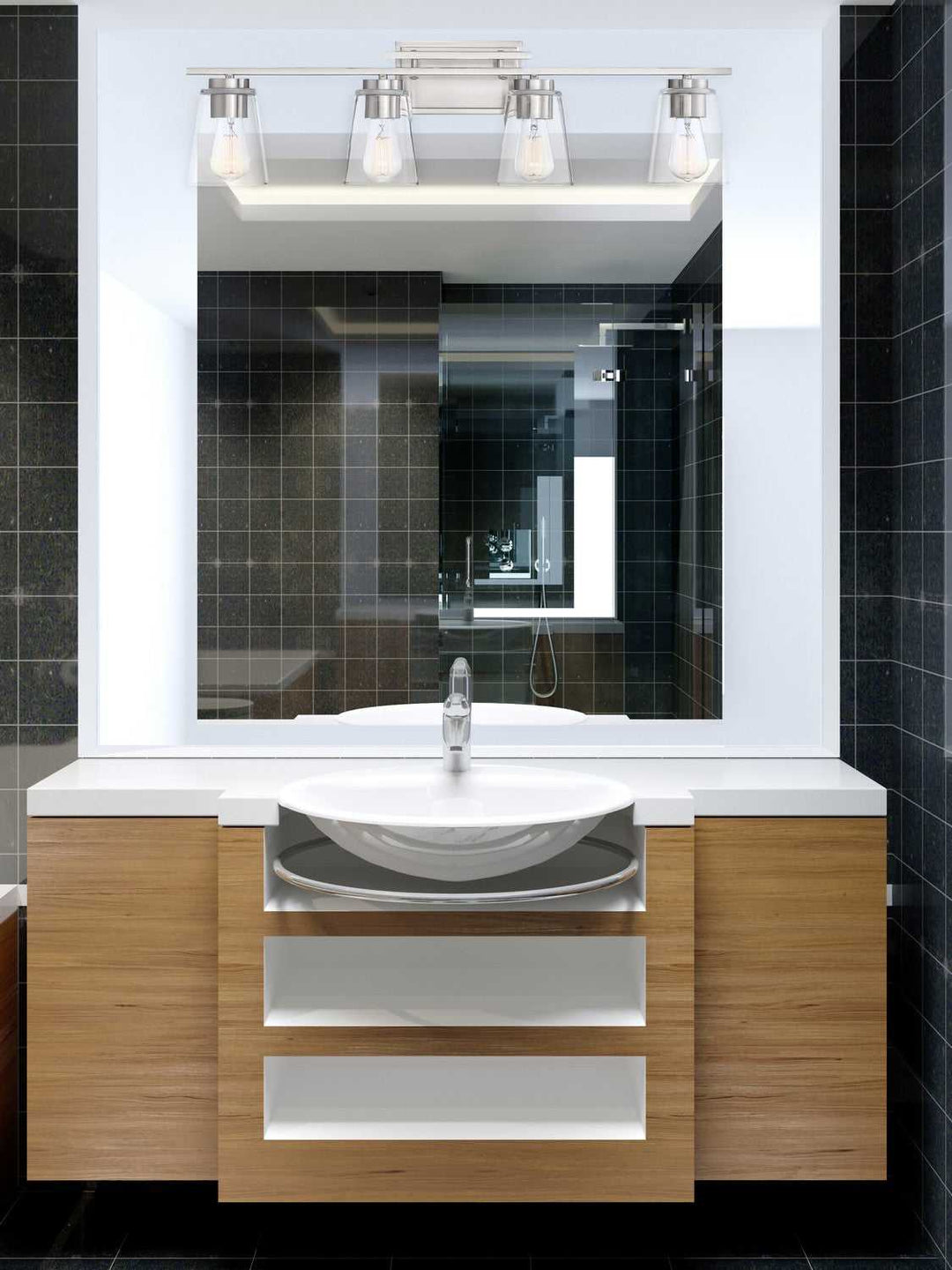 Calhoun Four Light Bathroom Vanity in Satin Nickel Savoy House