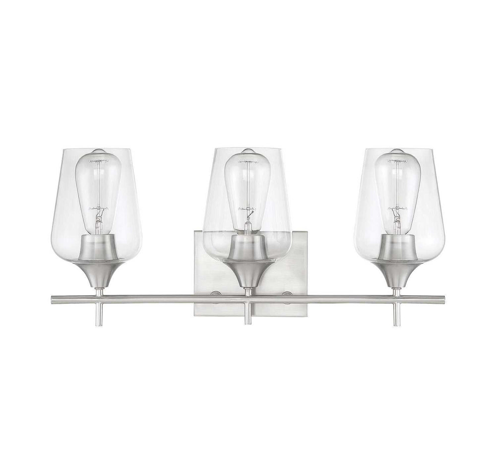 Octave Three Light Bath Bar in Satin Nickel Savoy House