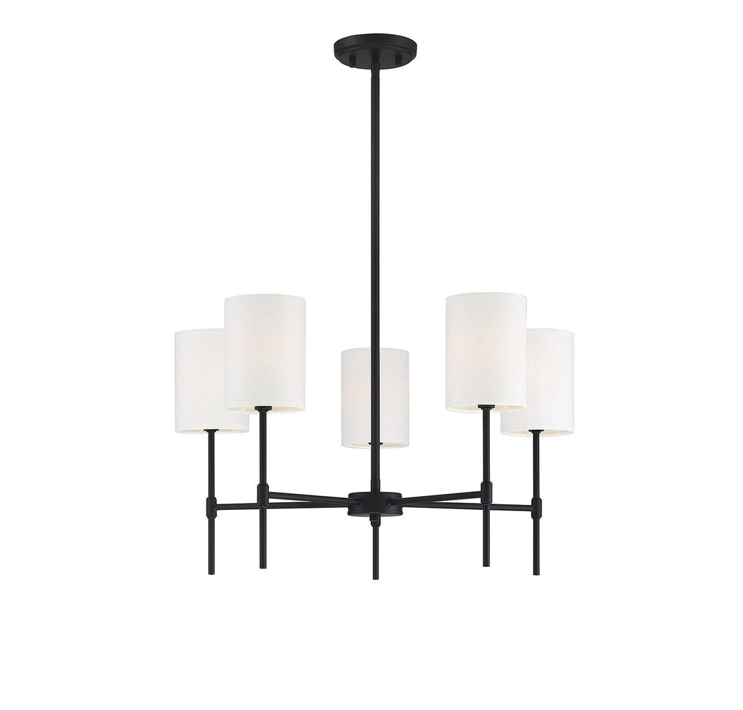 Meridian - M10067MBK - Five Light Chandelier - Mchan - Matte Black