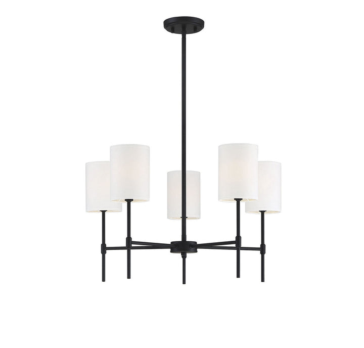 Meridian - M10067MBK - Five Light Chandelier - Mchan - Matte Black