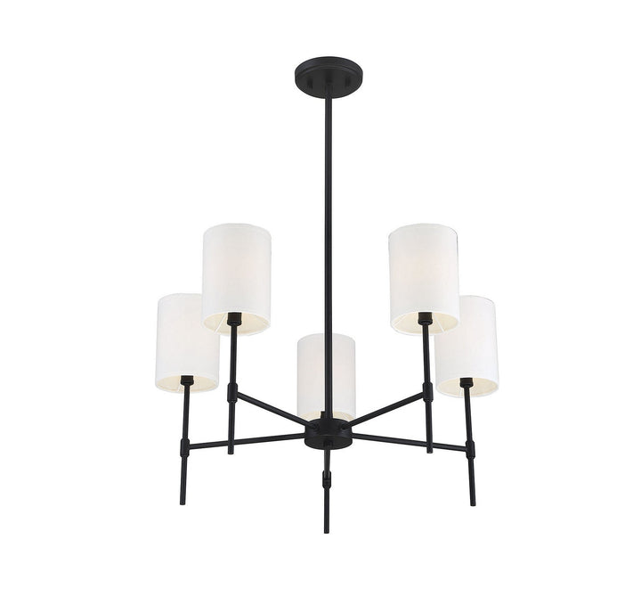 Meridian - M10067MBK - Five Light Chandelier - Mchan - Matte Black