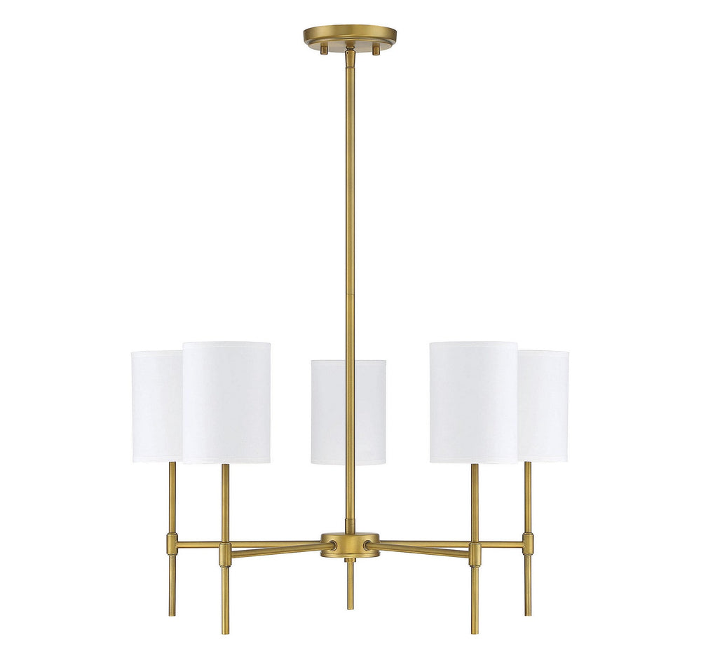 Meridian - M10067NB - Five Light Chandelier - Mchan - Natural Brass