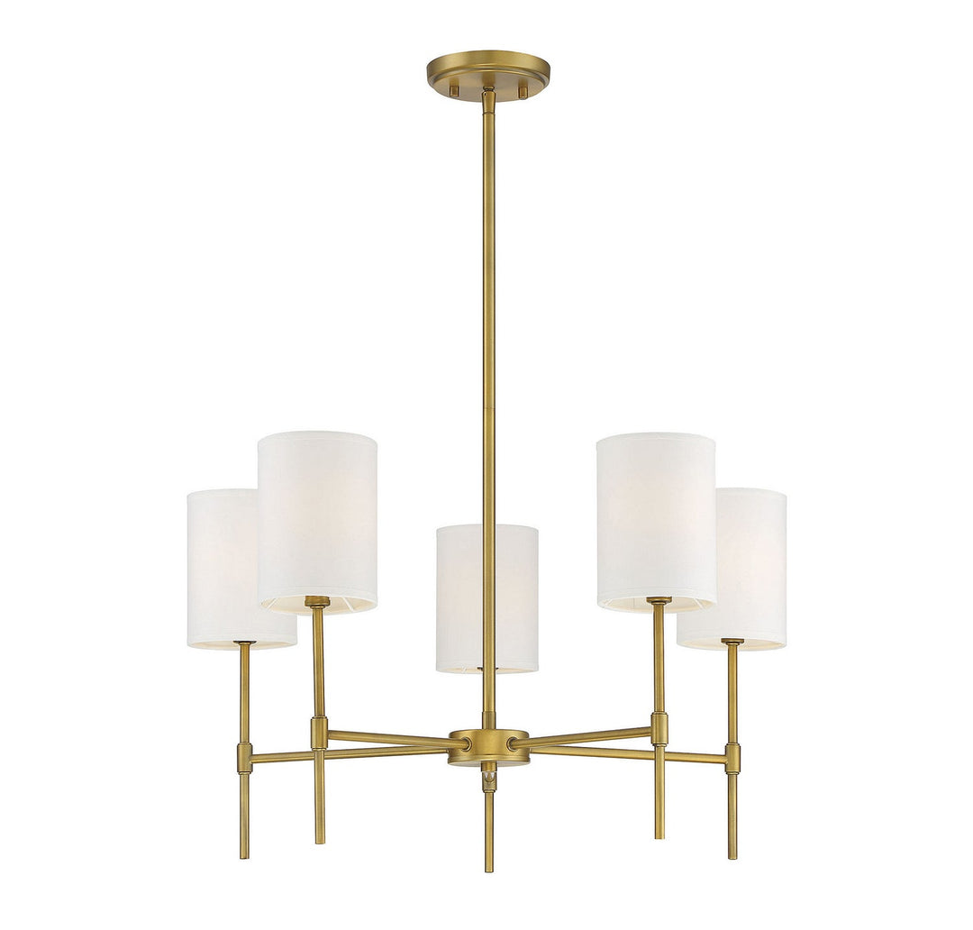 Meridian - M10067NB - Five Light Chandelier - Mchan - Natural Brass