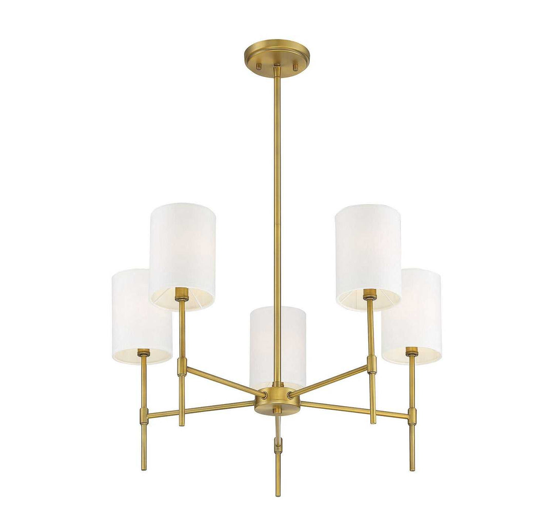 Meridian - M10067NB - Five Light Chandelier - Mchan - Natural Brass