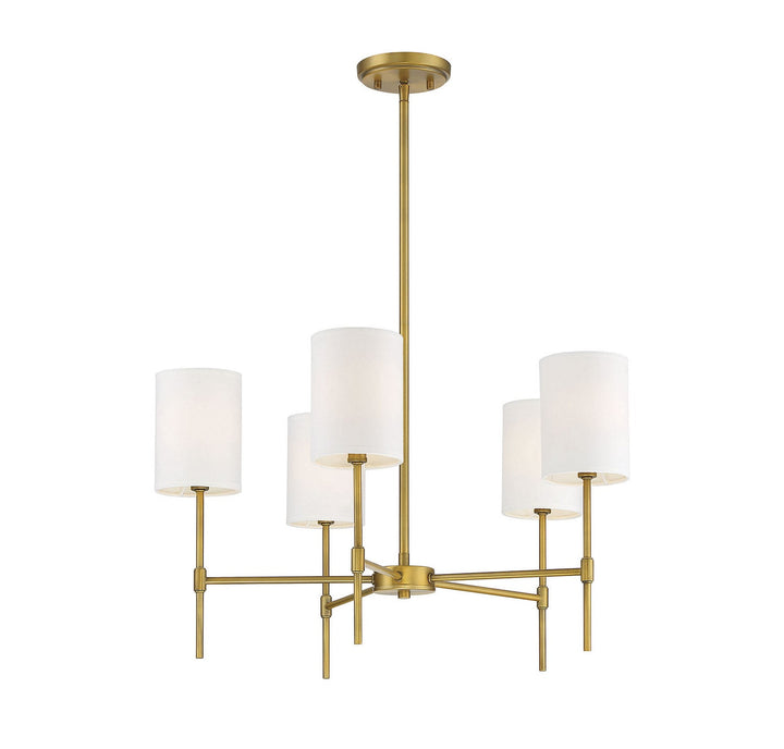 Meridian - M10067NB - Five Light Chandelier - Mchan - Natural Brass