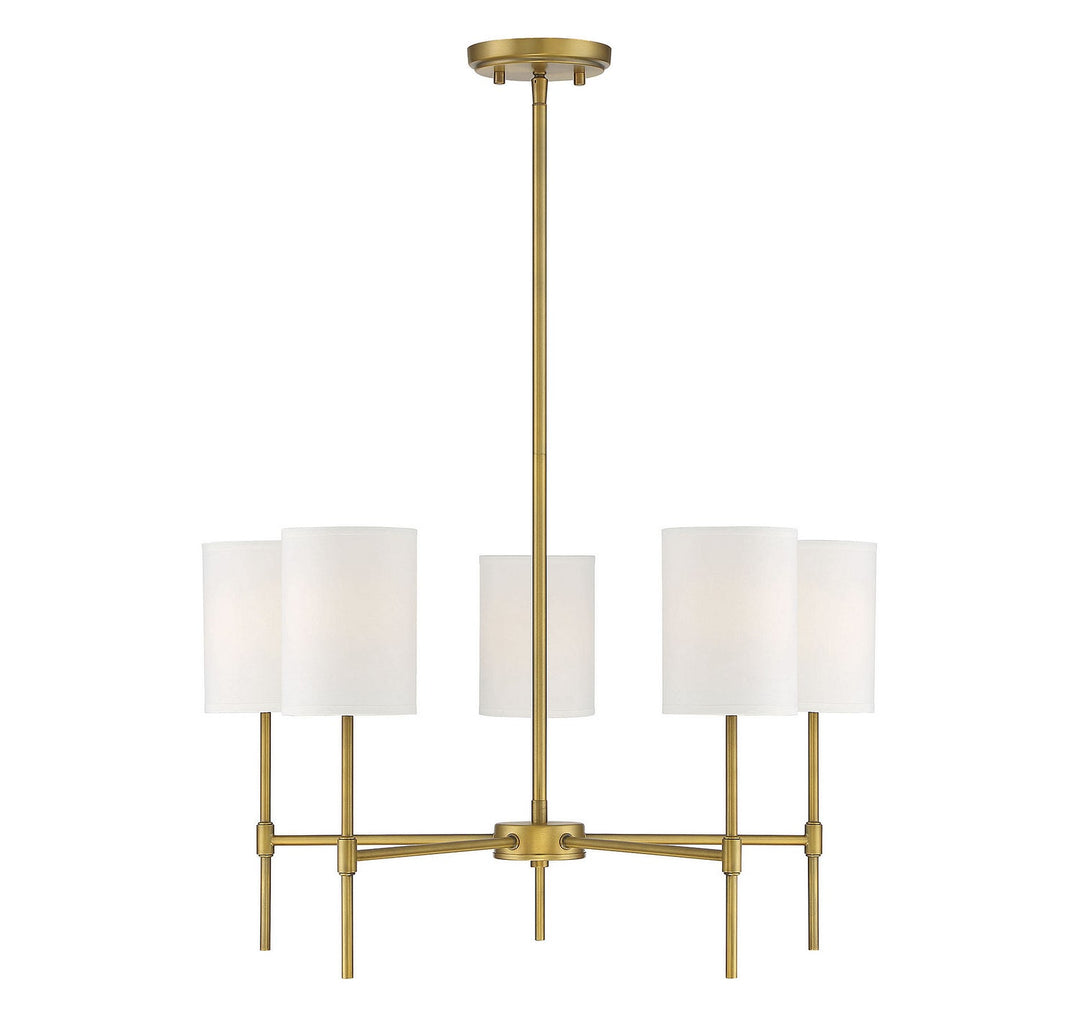 Meridian - M10067NB - Five Light Chandelier - Mchan - Natural Brass