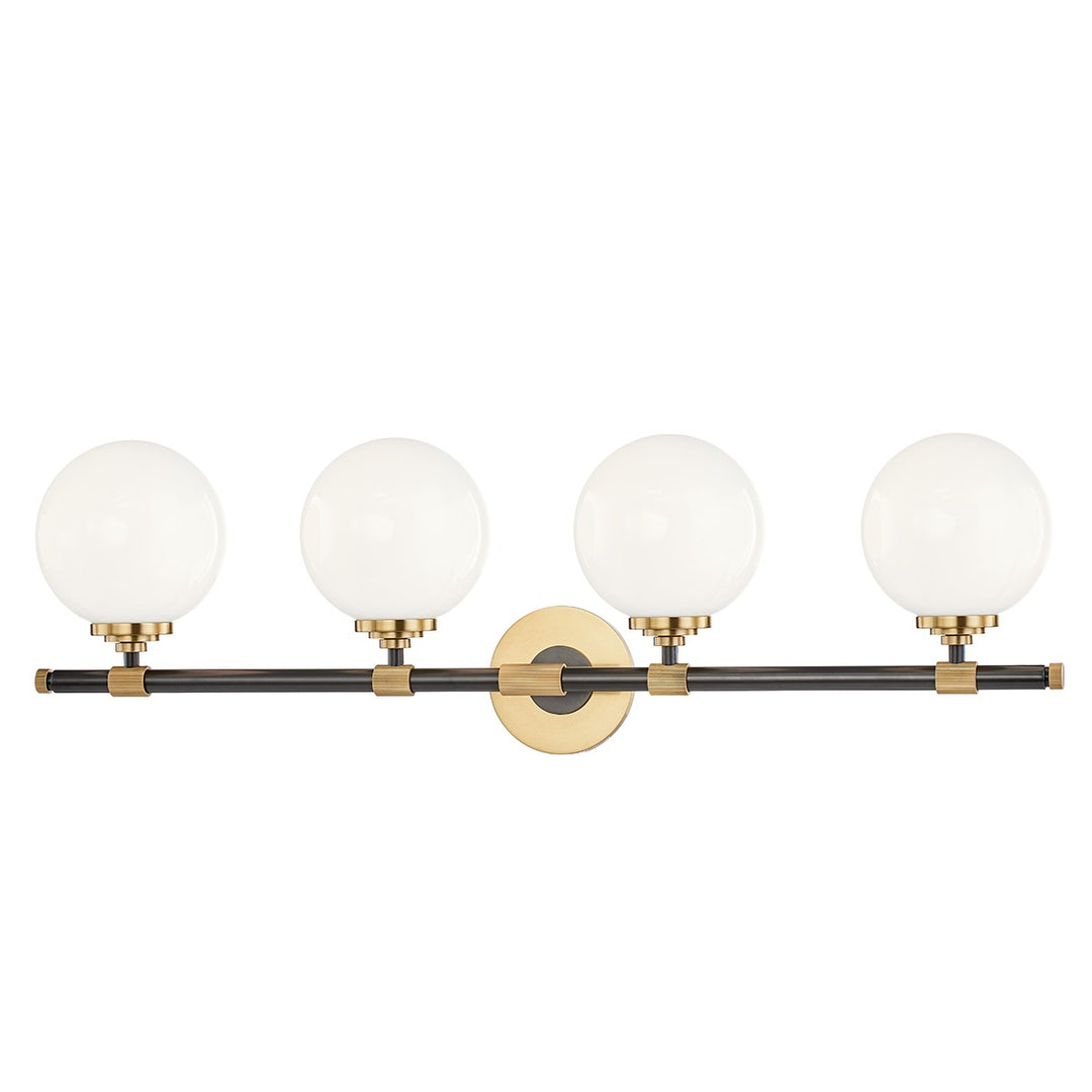 Bowery Four Light Bath Bracket in Aged Old Bronze - available from The Lighting Shoppe, trusted by Canadian homeowners