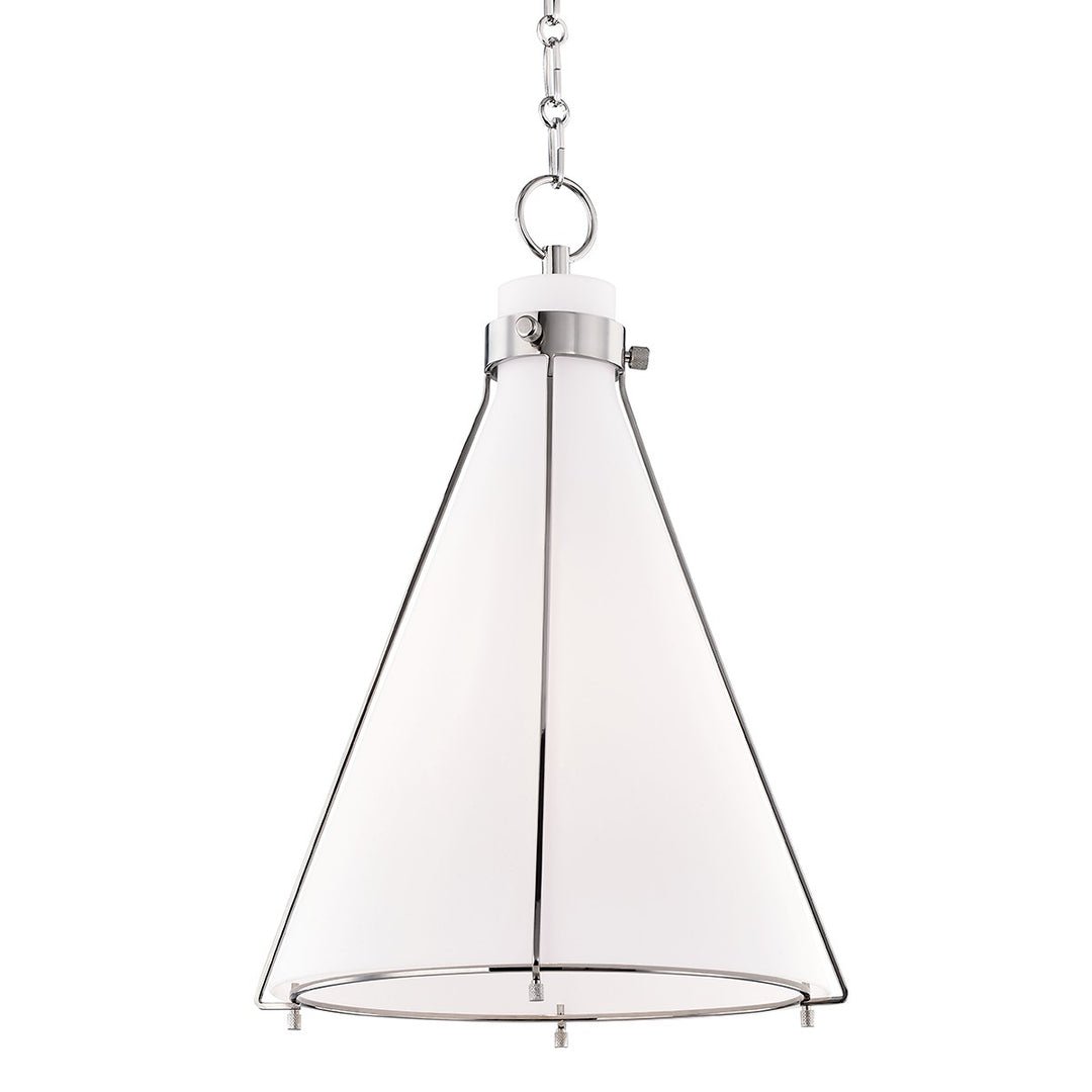 Eldridge One Light Pendant in Polished Nickel - available from The Lighting Shoppe, trusted by Canadian homeowners