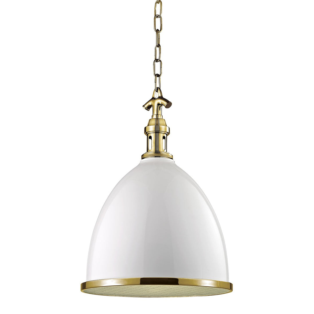 Viceroy One Light Pendant in White/Aged Brass - available from The Lighting Shoppe, trusted by Canadian homeowners