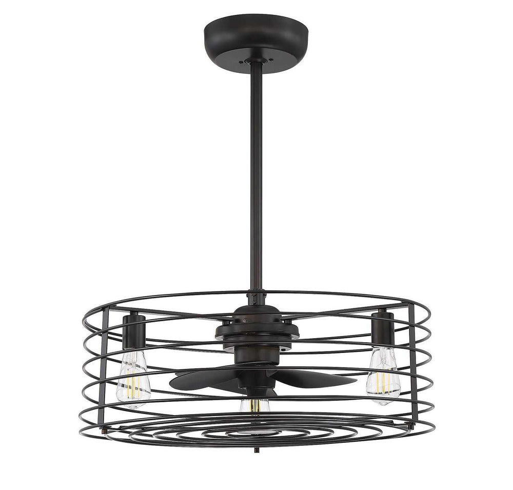 Meridian - M2007ORB - Three Light Fan D'lier - Moutd - Oil Rubbed Bronze