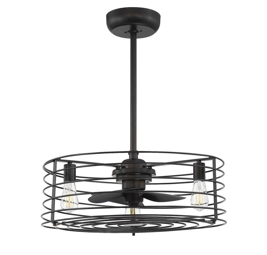 Meridian - M2007ORB - Three Light Fan D'lier - Moutd - Oil Rubbed Bronze