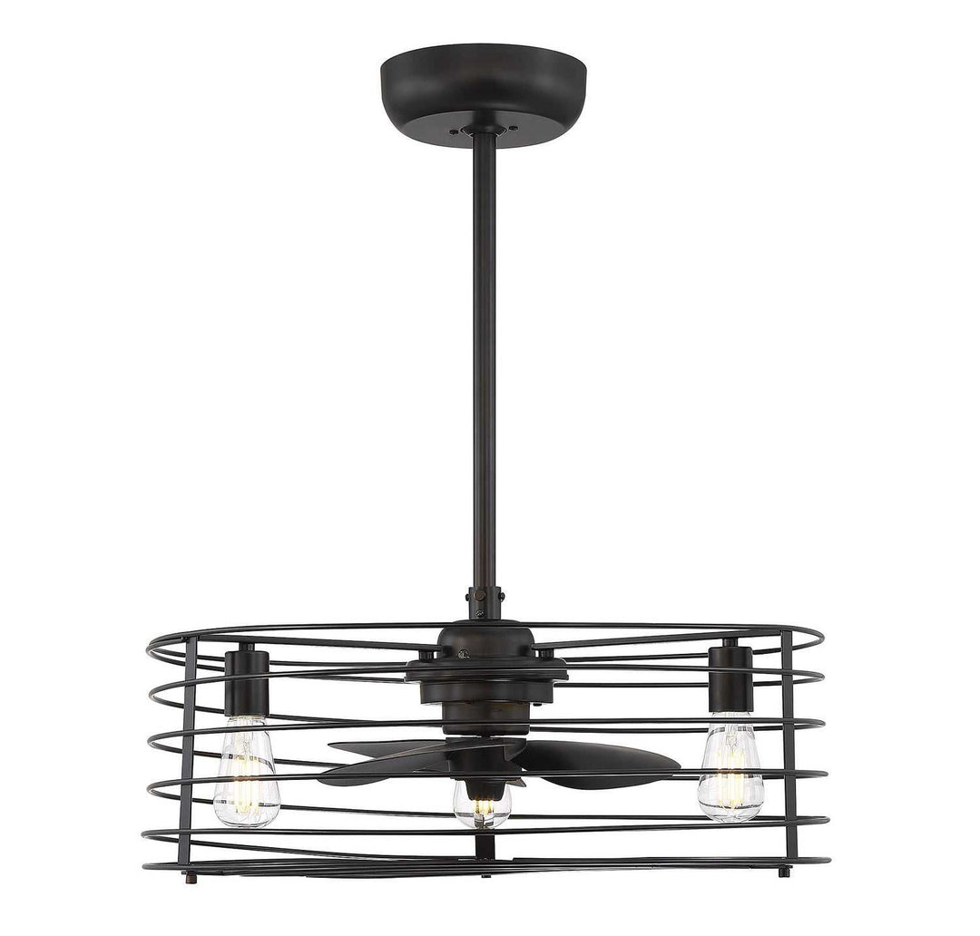 Meridian - M2007ORB - Three Light Fan D'lier - Moutd - Oil Rubbed Bronze