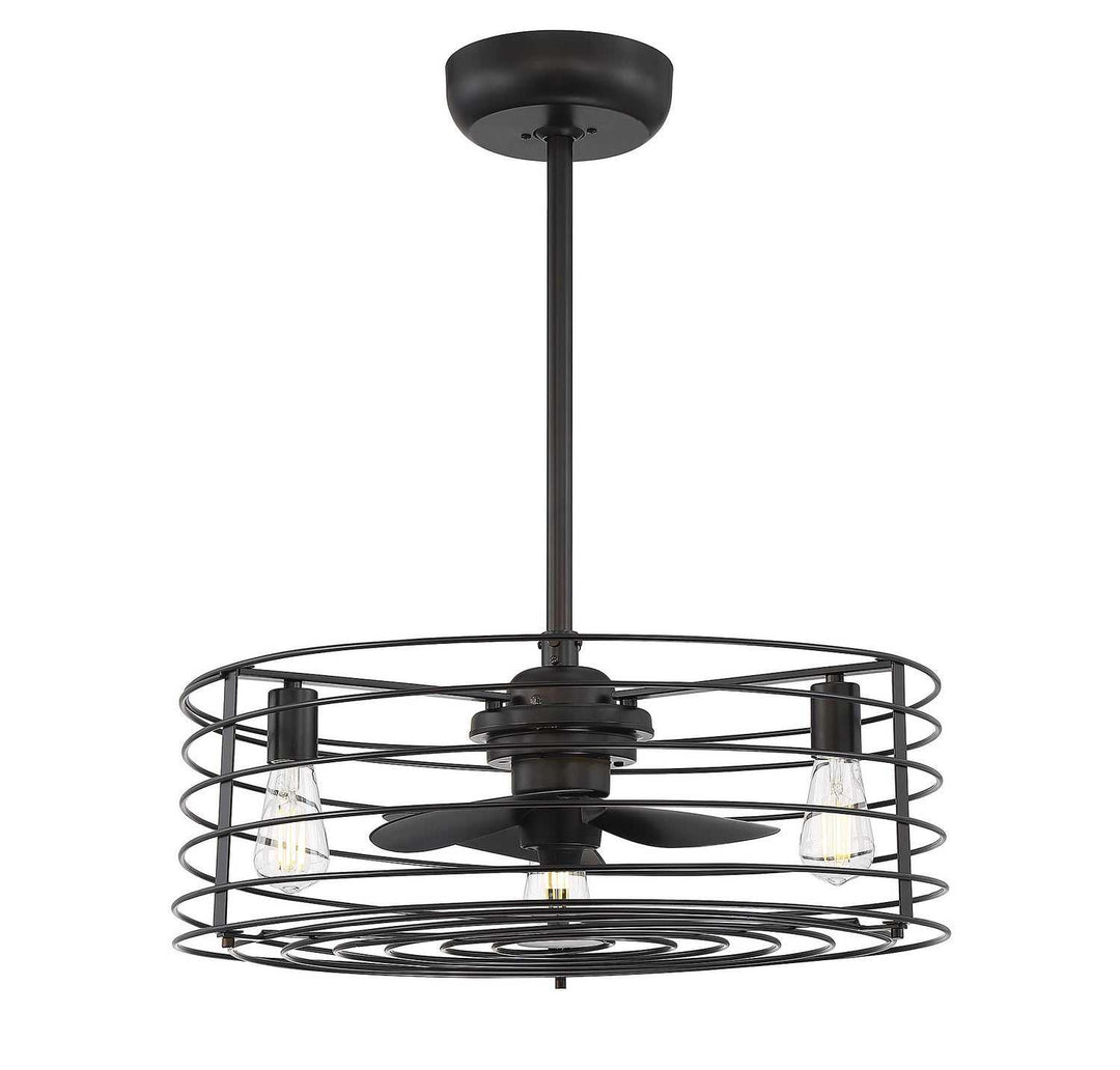 Meridian - M2007ORB - Three Light Fan D'lier - Moutd - Oil Rubbed Bronze