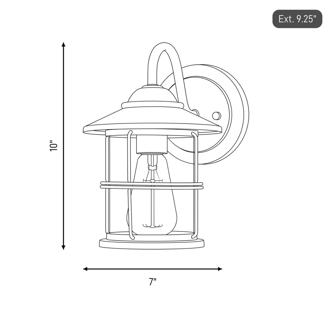 Meridian - M50014BK - One Light Outdoor Wall Lantern - Moutd - Matte Black