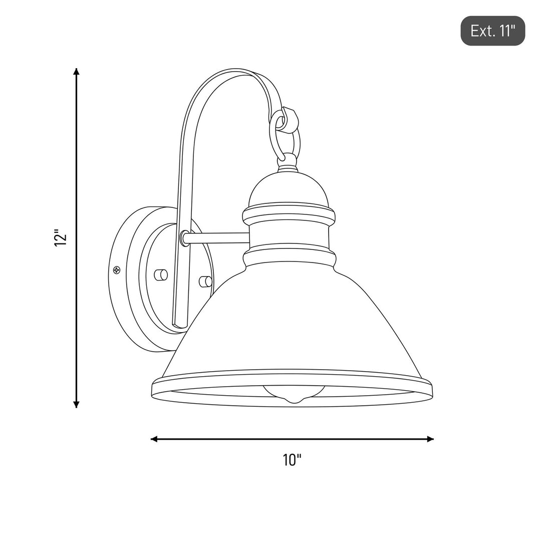 Meridian - M50016BK - One Light Outdoor Wall Lantern - Moutd - Matte Black