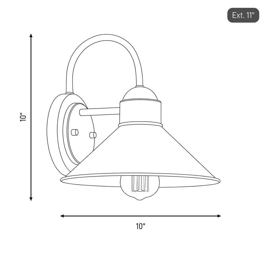 Meridian - M50018ORB - One Light Outdoor Wall Lantern - Moutd - Oil Rubbed Bronze