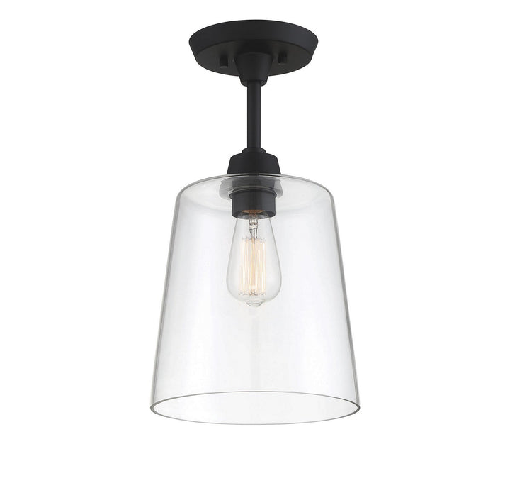 Meridian - M60010MBK - One Light Semi-Flush Mount - Msemi - Matte Black