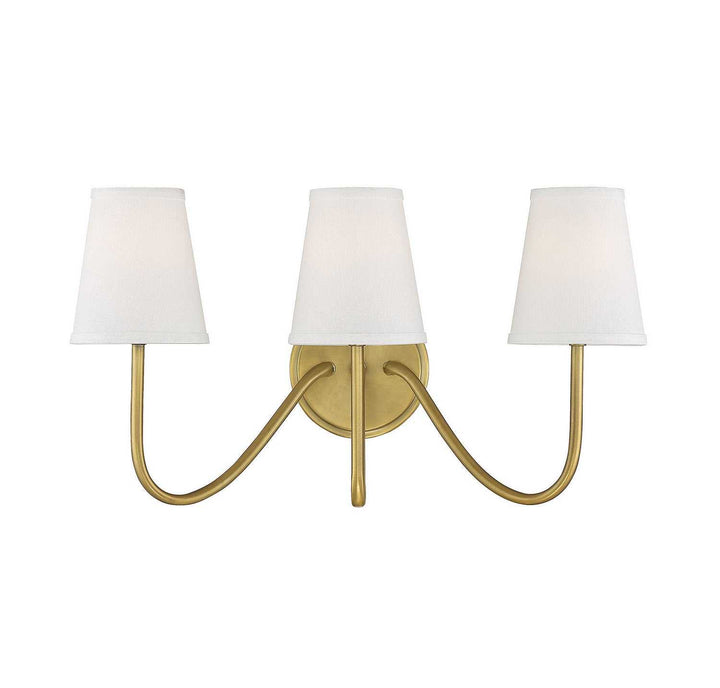 Meridian - M90056NB - Three Light Wall Sconce - Mscon - Natural Brass