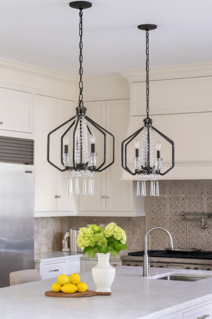 Varaluz - 270P04OX - Four Light Pendant - Barcelona - Onyx