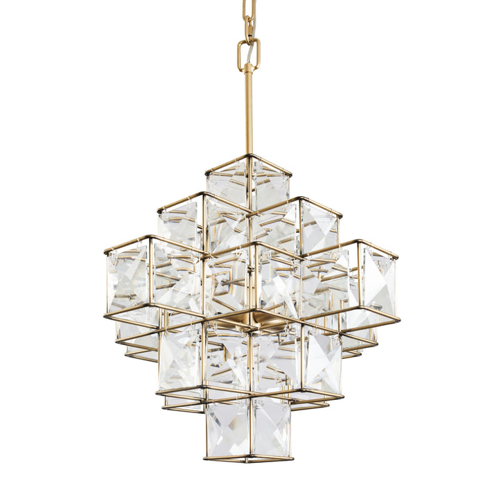 Cubic Six Light Chandelier in Calypso Gold - available from The Lighting Shoppe, trusted by Canadian homeowners