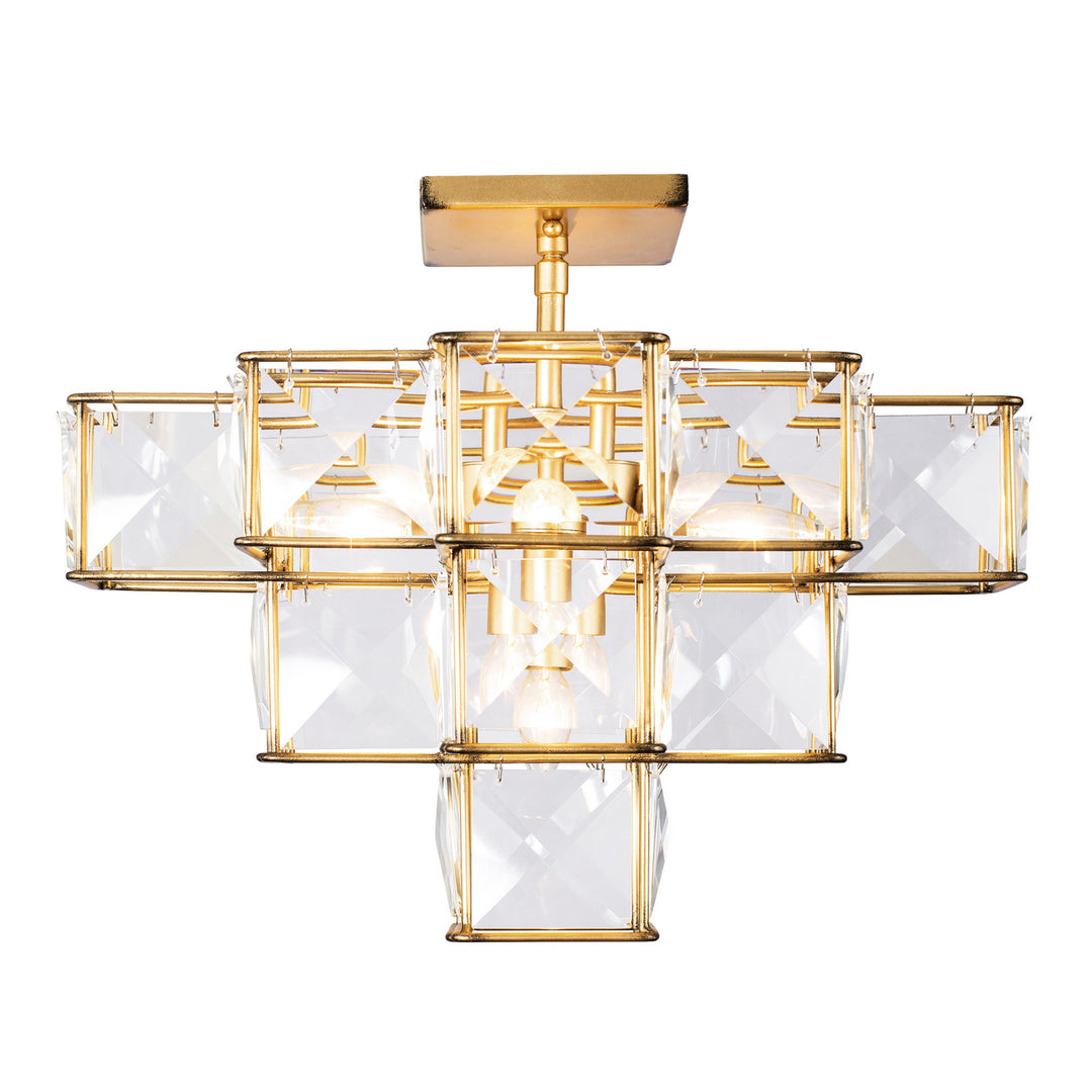 Cubic Five Light Ceiling Fixture in Calypso Gold - available from The Lighting Shoppe, trusted by Canadian homeowners