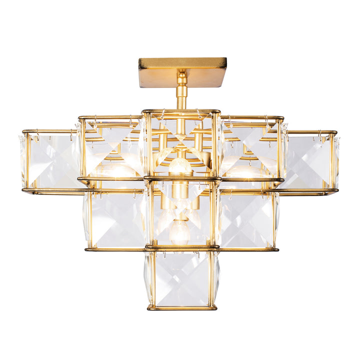 Cubic Five Light Ceiling Fixture in Calypso Gold - available from The Lighting Shoppe, trusted by Canadian homeowners
