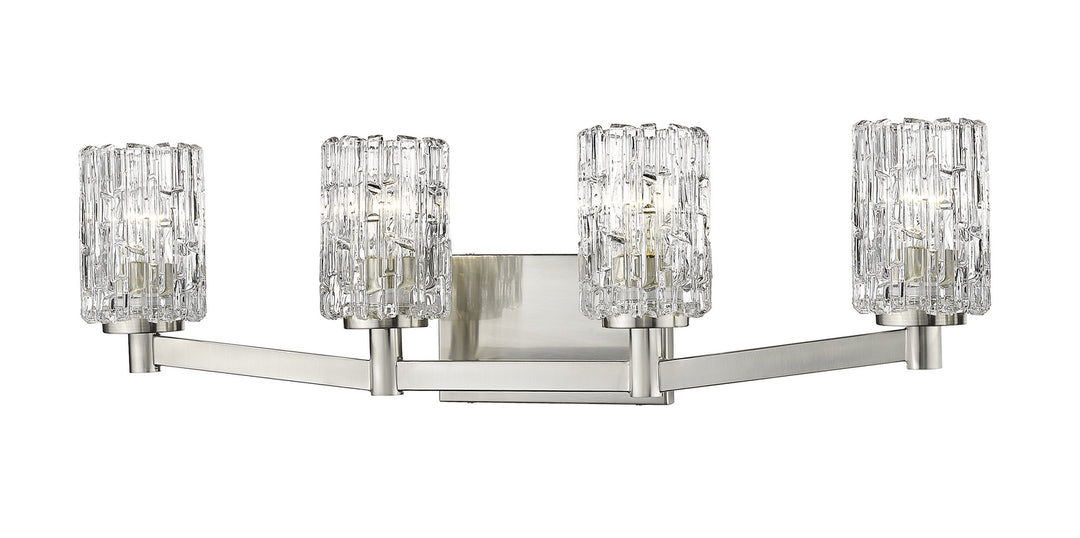 Aubrey Four Light Vanity in Brushed Nickel - available from The Lighting Shoppe, trusted by Canadian homeowners