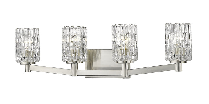 Aubrey Four Light Vanity in Brushed Nickel - available from The Lighting Shoppe, trusted by Canadian homeowners