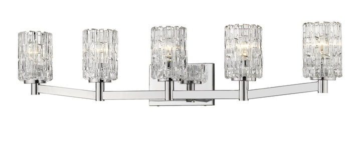 Aubrey Five Light Vanity in Chrome - available from The Lighting Shoppe, trusted by Canadian homeowners