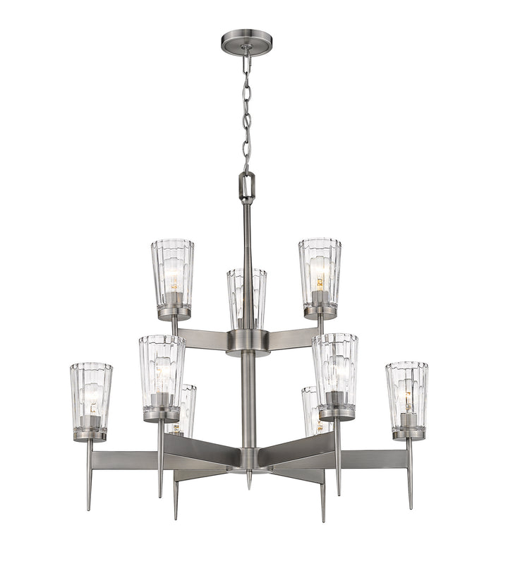 Z-Lite Canada - 1932-9AN - Nine Light Chandelier - Flair - Antique Nickel