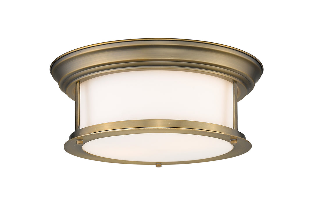Sonna Two Light Flush Mount in Heritage Brass - available from The Lighting Shoppe, trusted by Canadian homeowners
