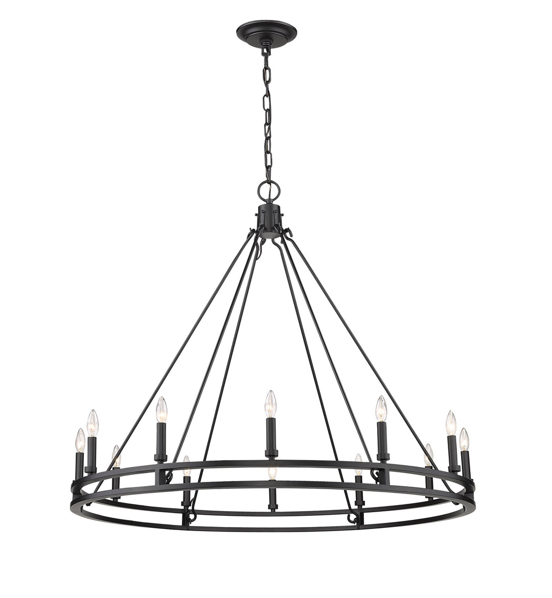 Z-Lite Canada - 4005-12MB - 12 Light Chandelier - Dennison - Matte Black