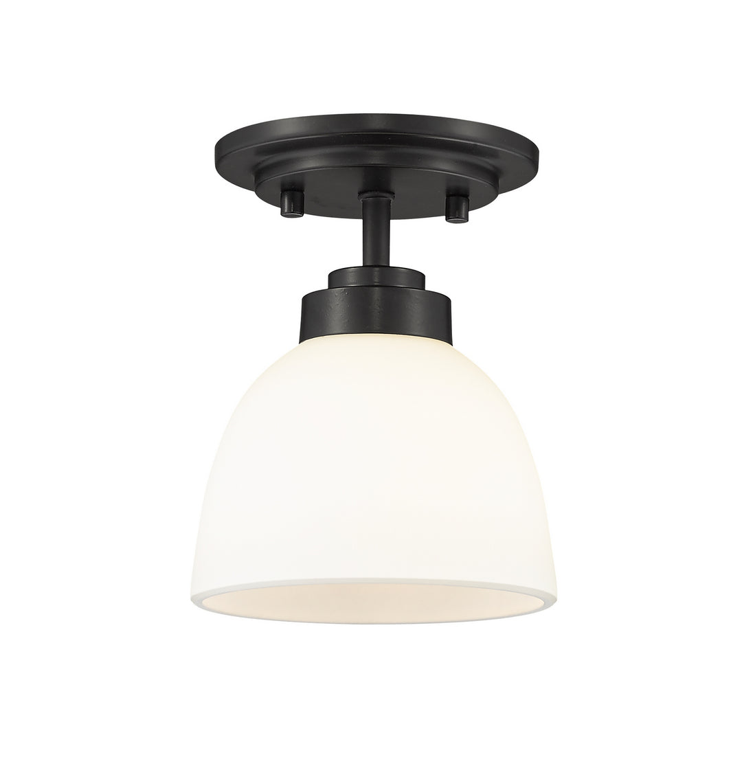 Ashton One Light Flush Mount in Matte Black - available from The Lighting Shoppe, trusted by Canadian homeowners