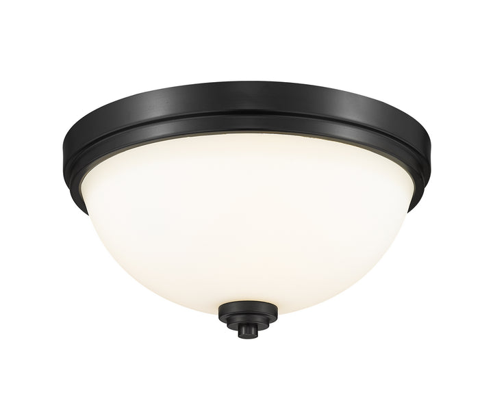 Ashton Two Light Flush Mount in Matte Black - available from The Lighting Shoppe, trusted by Canadian homeowners