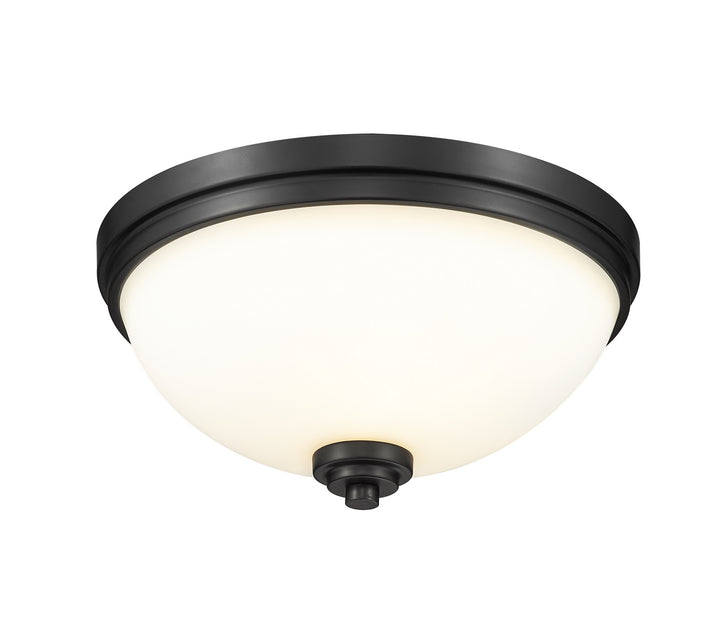 Ashton Three Light Flush Mount in Matte Black - available from The Lighting Shoppe, trusted by Canadian homeowners
