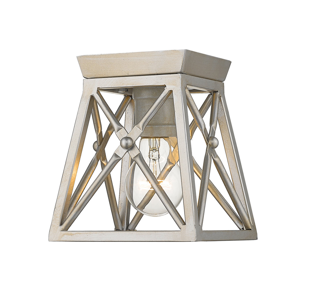 Trestle One Light Flush Mount in Antique Silver - available from The Lighting Shoppe, trusted by Canadian homeowners