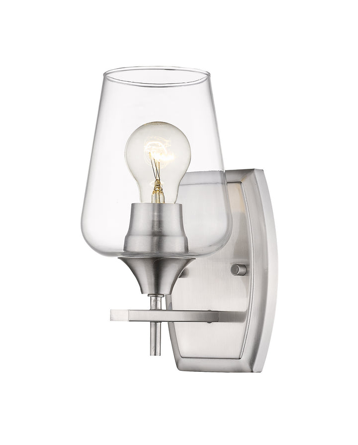 Joliet One Light Wall Sconce in Brushed Nickel - available from The Lighting Shoppe, trusted by Canadian homeowners
