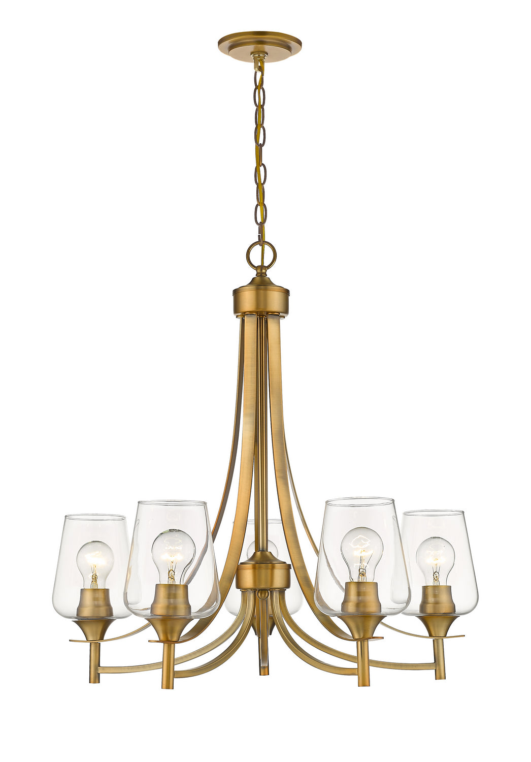 Joliet Five Light Chandelier in Olde Brass - available from The Lighting Shoppe, trusted by Canadian homeowners