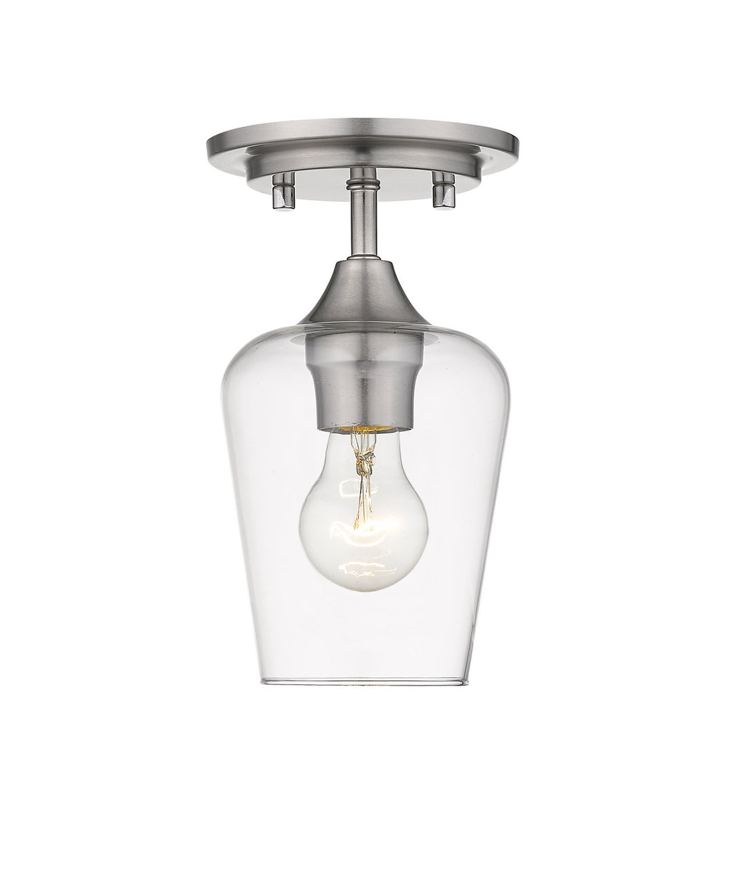 Joliet One Light Flush Mount in Brushed Nickel - available from The Lighting Shoppe, trusted by Canadian homeowners