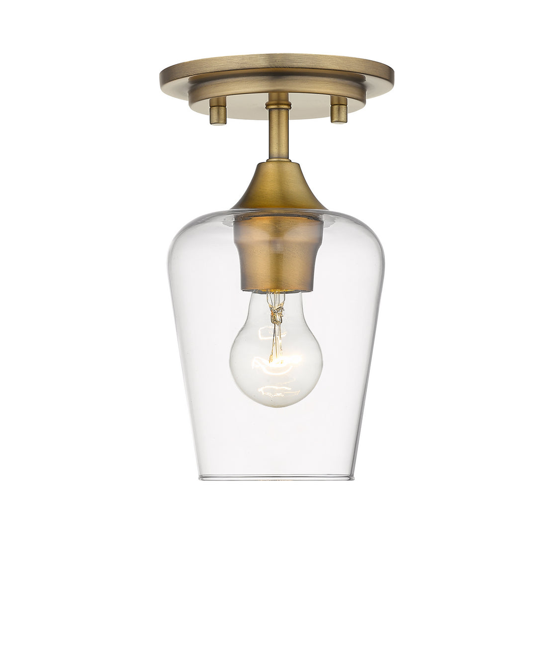 Joliet One Light Flush Mount in Olde Brass - available from The Lighting Shoppe, trusted by Canadian homeowners