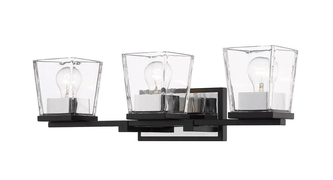 Z-Lite Canada - 475-3V-MB-CH - Three Light Vanity - Bleeker Street - Matte Black + Chrome
