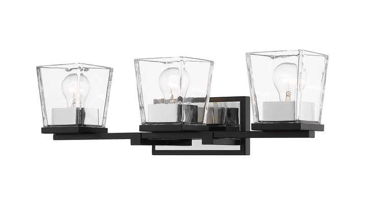 Z-Lite Canada - 475-3V-MB-CH - Three Light Vanity - Bleeker Street - Matte Black + Chrome