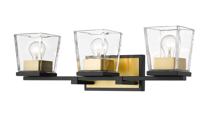 Z-Lite Canada - 475-3V-MB-OBR - Three Light Vanity - Bleeker Street - Matte Black + Olde Brass