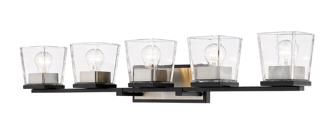 Z-Lite Canada - 475-5V-MB-BN - Five Light Vanity - Bleeker Street - Matte Black + Brushed Nickel