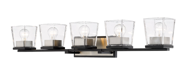 Z-Lite Canada - 475-5V-MB-BN - Five Light Vanity - Bleeker Street - Matte Black + Brushed Nickel
