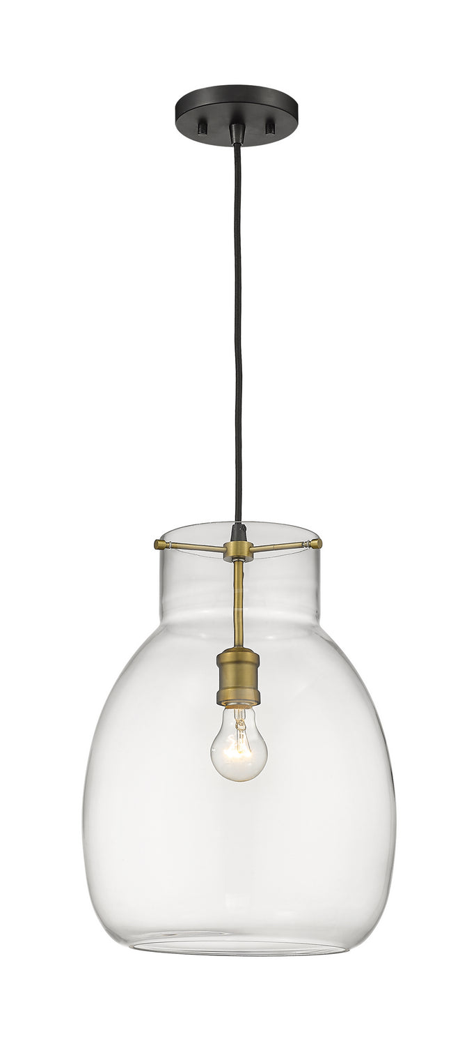 Z-Lite Canada - 476P-MB-OBR - One Light Pendant - Bella - Matte Black + Olde Brass