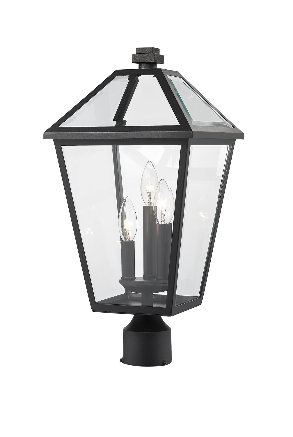 Talbot Three Light Outdoor Post Mount Fixture in Black - available from The Lighting Shoppe, trusted by Canadian homeowners